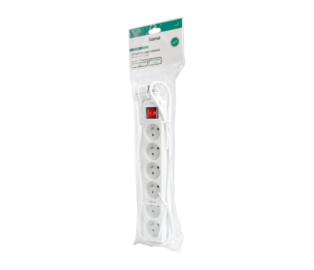 HAMA Listwa zasilająca Standard 6gn, 1.5m biała - 1416386 - zdjęcie 7